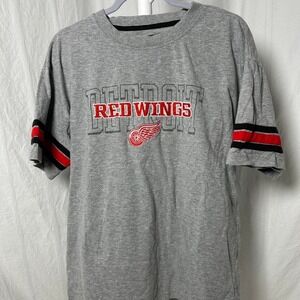Vintage Detroit Red Wings T-Shirt Mens Gray NHL Hockey Embroidered Logo Adult XL